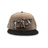 Camel Los Angeles Angels Cupid Logo Black Visor Gray Bottom 40th Anniversary Side Patch 9Fifty New Era Snapback