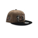 Camel Los Angeles Angels Cupid Logo Black Visor Gray Bottom 40th Anniversary Side Patch 9Fifty New Era Snapback