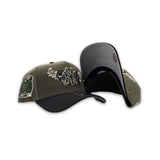 Olive Green New York Yankees Butterfly Logo Black Curved Brim Gray Bottom 2000 Subway Series Side Patch New Era 9Forty Snapback