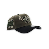 Olive Green New York Yankees Butterfly Logo Black Curved Brim Gray Bottom 2000 Subway Series Side Patch New Era 9Forty Snapback