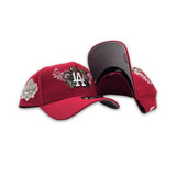 Red Los Angeles Dodgers Butterfly Logo Curved Brim Gray Bottom 40th Anniversary Side Patch New Era 9Forty Snapback