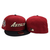 Brick Red Houston Astros Black Visor Gray Bottom 45th Anniversary Side Patch New Era 59Fifty Fitted