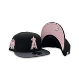 Black Los Angeles Dodgers Dark Gray Visor Pink Bottom 50th Anniversary Side Patch New Era 9Fifty Snapback