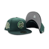 Emerald Green Chicago Cubs Dark Green Visor Gray Bottom 1990 All Star Game Side Patch New Era 59Fifty Fitted