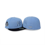 Sky Blue New York Yankees Navy Blue Visor Gray Bottom 100th Anniversary Side Patch New Era 59Fifty Fitted