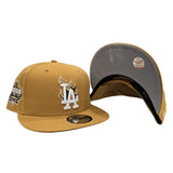 Panama Tan Los Angeles Dodgers Flame Logo Gray Bottom 40th Anniversary Side Patch New Era 9Fifty Snapback