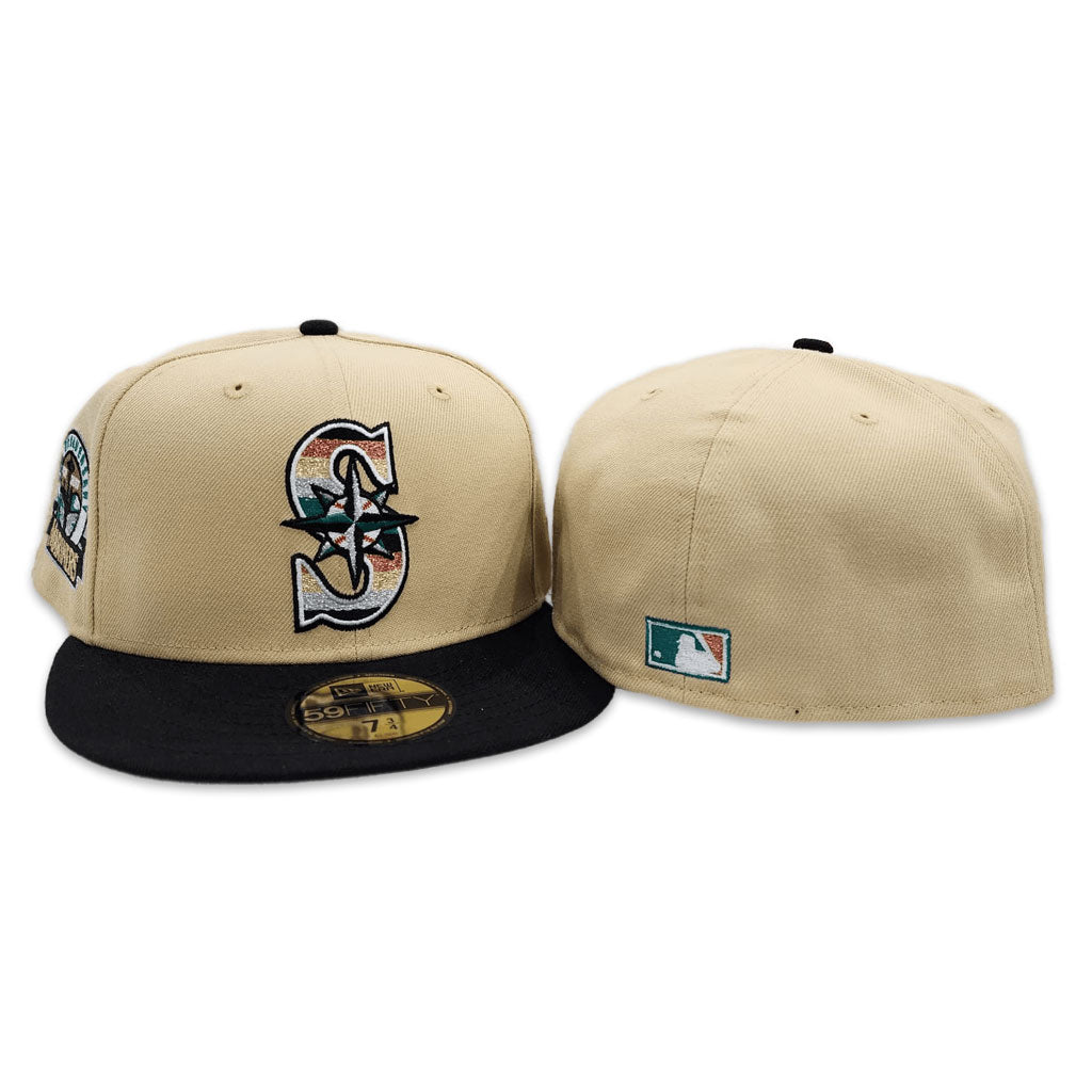 Vegas Gold Seattle Mariners Black Visor Gray Bottom 30th Anniversary Side Patch New Era 59FIFTY Fitted 8