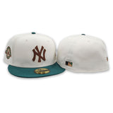 Off White New York Yankees Green Visor Gray Bottom 50th Year Side Patch New Era 59Fifty Fitted
