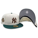 Off White New York Yankees Green Visor Gray Bottom 50th Year Side Patch New Era 59Fifty Fitted