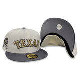 Off White Texas Rangers Gray Visor Gray Bottom Final Season Side Patch New Era 59Fifty Fitted