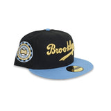 Black Brooklyn Dodgers Sky Blue Visor Gray Bottom 1942 All Star Game Side Patch New Era 59Fifty Fitted