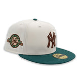 Off White New York Yankees Green Visor Gray Bottom 50th Year Side Patch New Era 59Fifty Fitted