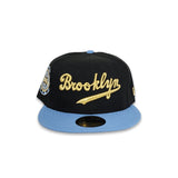 Black Brooklyn Dodgers Sky Blue Visor Gray Bottom 1942 All Star Game Side Patch New Era 59Fifty Fitted
