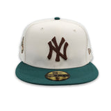 Off White New York Yankees Green Visor Gray Bottom 50th Year Side Patch New Era 59Fifty Fitted