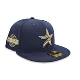 Navy Blue Houston Astros Gray Bottom 2005 World Series Side Patch New Era 59Fifty Fitted