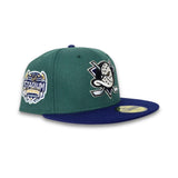 Emerald Green Anaheim Mighty Ducks Dark Royal Visor Gray Bottom 2014 Stadium Series Side Patch New Era 59Fifty Fitted
