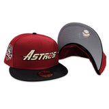 Brick Red Houston Astros Black Visor Gray Bottom 45th Anniversary Side Patch New Era 59Fifty Fitted