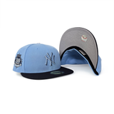 Sky Blue New York Yankees Navy Blue Visor Gray Bottom 100th Anniversary Side Patch New Era 59Fifty Fitted