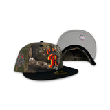 Real Tree Apex Kansas City Royals Black Visor Gray Bottom 2015 World Series Side Patch New Era 59Fifty Fitted