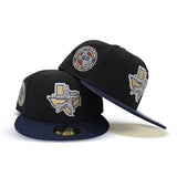Black Houston Astros Navy Blue Visor Gray Bottom Celebrating 40 Years Side Patch New Era 59Fifty Fitted