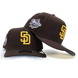 Brown San Diego Padres Curved Brim Gray Bottom 1998 World Series Side Patch New Era 9Fifty A-Frame Snapback