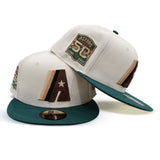 Off White Houston Astros Green Visor Gray Bottom 50th Anniversary Side Patch New Era 59Fifty Fitted