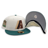 Off White Houston Astros Green Visor Gray Bottom 50th Anniversary Side Patch New Era 59Fifty Fitted