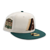 Off White Houston Astros Green Visor Gray Bottom 50th Anniversary Side Patch New Era 59Fifty Fitted