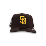 Brown San Diego Padres Curved Brim Gray Bottom 1998 World Series Side Patch New Era 9Fifty A-Frame Snapback