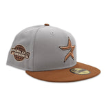 Gray Houston Astros Toasted Peanut Visor Green Bottom 2005 World Series Side Patch New Era 59Fifty Fitted