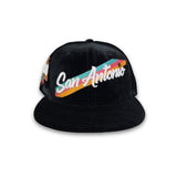 Black Velvet San Antonio Spurs Gray Bottom 50th Anniversary Side Patch New Era 59Fifty Fitted