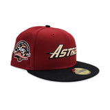 Brick Red Houston Astros Black Visor Gray Bottom 45th Anniversary Side Patch New Era 59Fifty Fitted