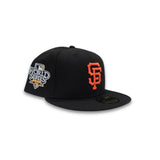 Black San Francisco Giants Gray Bottom 2010 World Series Side Patch New Era 59Fifty Fitted