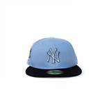 Sky Blue New York Yankees Navy Blue Visor Gray Bottom 100th Anniversary Side Patch New Era 59Fifty Fitted