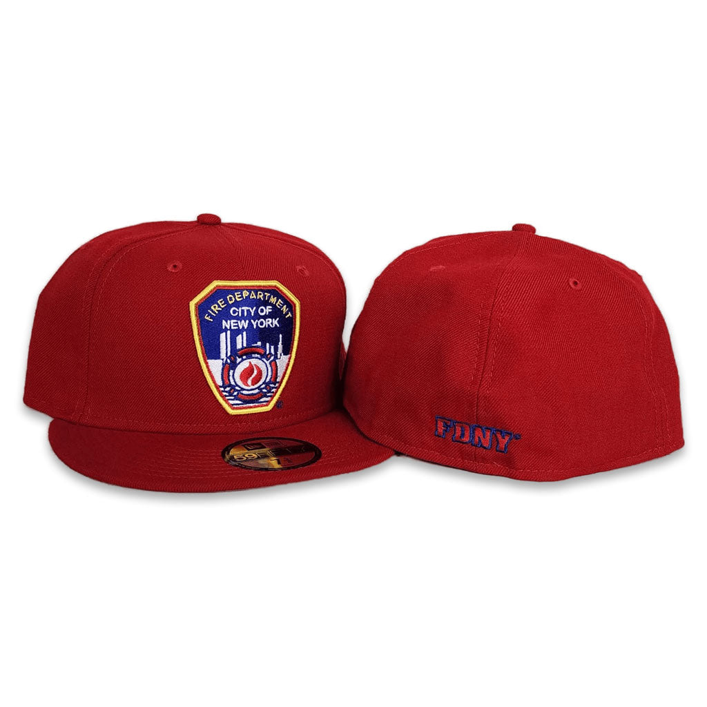 New Era Red Fire Department City Of New York " FDNY " 59FIFTY Fitted Hat