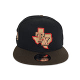 Black Texas Rangers Brown Visor Red Bottom 50th Anniversary Side Patch New Era Snapback