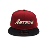 Brick Red Houston Astros Black Visor Gray Bottom 45th Anniversary Side Patch New Era 59Fifty Fitted