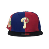 Red / Royal Blue Pinwheel Philadelphia Phillies Black Visor Icy Blue Bottom 1996 All Star Game Side Patch New Era 59Fifty Fitted