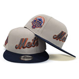 Stone New York Mets Light Navy Blue Visor Gray Bottom 50th Anniversary Side Patch 9Fifty Snapback