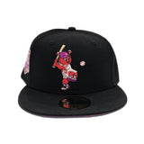 Black Houston Astros Orbit Grape Purple Bottom 60th Years Side patch New Era 59Fifty Fitted