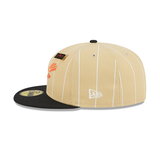 Pinstripe Vegas Gold Baltimore Orioles Black Visor Green Bottom The Cap the Pros Wear Side Patch "59FIFTY DAY" New Era 59Fifty Fitted