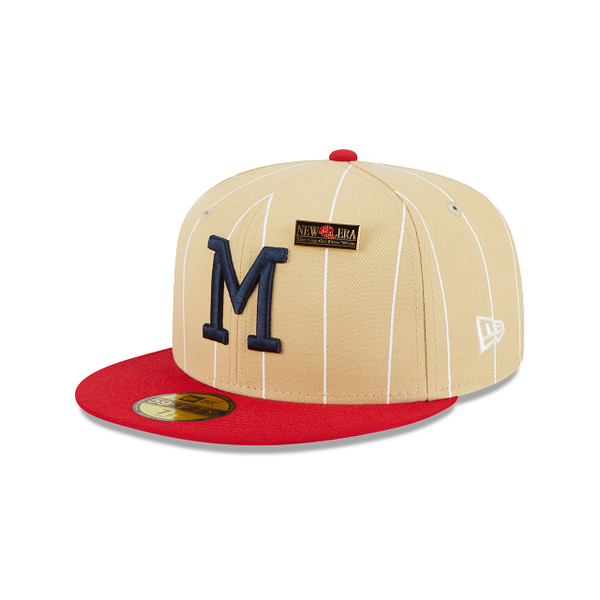 Pinstripe Vegas Gold Milwaukee Braves Red Visor Green Bottom The Cap the  Pros Wear Side Patch 