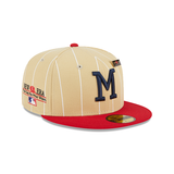 Pinstripe Vegas Gold Milwaukee Braves Red Visor Green Bottom The Cap the Pros Wear Side Patch 