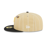 Pinstripe Vegas Gold Pittsburgh Pirates Black Visor Green Bottom The Cap the Pros Wear Side Patch "59FIFTY DAY" New Era 59Fifty Fitted