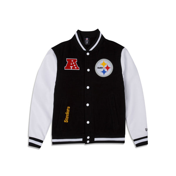 Pittsburgh Steelers New Era Third Down Varsity Full-Snap Jacket - Black