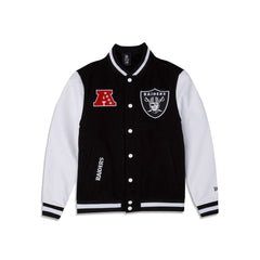 ジャケット・アウター archive NFL RAIDERS nylon jacket black Raiders NE M Black Nylon Varsity Snap Button Jacket - The