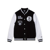 Black Brooklyn Nets New Era Wool Varsity Heavy Jacket