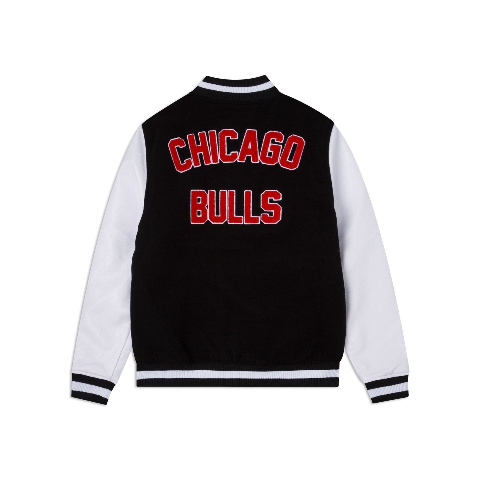 Varsity Chicago Bulls White and Black Wool Jacket