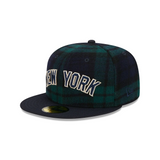 Wool Plaid New York Yankees Navy Blue Visor Gray Bottom New Era 59Fifty Fitted