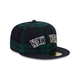 Wool Plaid New York Yankees Navy Blue Visor Gray Bottom New Era 59Fifty Fitted